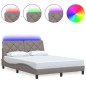 vidaXL Bettgestell mit LED ohne Matratze Taupe 140x200 cm Stoff vidaXL Bettgestell mit LED ohne Matratze Taupe 140x200 cm Stoff