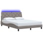 vidaXL Bettgestell mit LED ohne Matratze Taupe 140x200 cm Stoff vidaXL Bettgestell mit LED ohne Matratze Taupe 140x200 cm Stoff