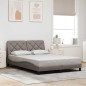 vidaXL Bettgestell mit LED ohne Matratze Taupe 140x200 cm Stoff vidaXL Bettgestell mit LED ohne Matratze Taupe 140x200 cm Stoff