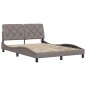 vidaXL Bettgestell mit LED ohne Matratze Taupe 140x200 cm Stoff vidaXL Bettgestell mit LED ohne Matratze Taupe 140x200 cm Stoff
