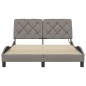 vidaXL Bettgestell mit LED ohne Matratze Taupe 140x200 cm Stoff vidaXL Bettgestell mit LED ohne Matratze Taupe 140x200 cm Stoff