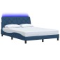 vidaXL Bettgestell mit LED ohne Matratze Blau 140x200 cm Stoff vidaXL Bettgestell mit LED ohne Matratze Blau 140x200 cm Stoff