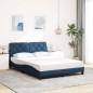vidaXL Bettgestell mit LED ohne Matratze Blau 140x200 cm Stoff vidaXL Bettgestell mit LED ohne Matratze Blau 140x200 cm Stoff