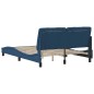 vidaXL Bettgestell mit LED ohne Matratze Blau 140x200 cm Stoff vidaXL Bettgestell mit LED ohne Matratze Blau 140x200 cm Stoff