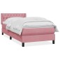vidaXL Boxspringbett mit Matratze Rosa 100x220 cm Samt vidaXL Boxspringbett mit Matratze Rosa 100x220 cm Samt