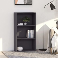 vidaXL Bücherregal 3 Fächer Grau 60x30x114 cm Holzwerkstoff