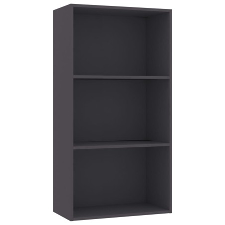 vidaXL Bücherregal 3 Fächer Grau 60x30x114 cm Holzwerkstoff