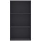 vidaXL Bücherregal 3 Fächer Grau 60x30x114 cm Holzwerkstoff vidaXL Bücherregal 3 Fächer Grau 60x30x114 cm Holzwerkstoff