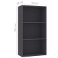 vidaXL Bücherregal 3 Fächer Grau 60x30x114 cm Holzwerkstoff vidaXL Bücherregal 3 Fächer Grau 60x30x114 cm Holzwerkstoff