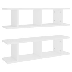 vidaXL Wandregale 2 Stk. Weiß 75x18x20 cm Holzwerkstoff