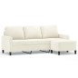 vidaXL 3-Sitzer-Sofa mit Hocker Creme 180 cm Samt vidaXL 3-Sitzer-Sofa mit Hocker Creme 180 cm Samt
