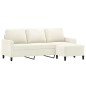 vidaXL 3-Sitzer-Sofa mit Hocker Creme 180 cm Samt vidaXL 3-Sitzer-Sofa mit Hocker Creme 180 cm Samt