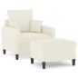vidaXL Sessel mit Hocker Creme 60 cm Samt vidaXL Sessel mit Hocker Creme 60 cm Samt