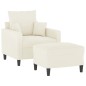 vidaXL Sessel mit Hocker Creme 60 cm Samt vidaXL Sessel mit Hocker Creme 60 cm Samt