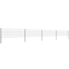 vidaXL Gratenzaun Wildzaun mit Pfosten Verzinktes Eisen 50 m 80/6/15