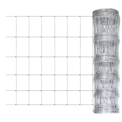 vidaXL Gratenzaun Wildzaun mit Pfosten Verzinktes Eisen 50 m 80/6/15