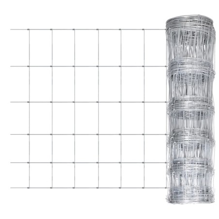 vidaXL Gratenzaun Wildzaun mit Pfosten Verzinktes Eisen 50 m 80/6/15