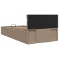 vidaXL Stauraumbett mit LED Cappuccino-Braun Kunstleder 90×200cm vidaXL Stauraumbett mit LED Cappuccino-Braun Kunstleder 90×200cm