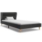 vidaXL Bett mit LED und Matratze Dunkelgrau Sackleinen 90 x 200 cm vidaXL Bett mit LED und Matratze Dunkelgrau Sackleinen 90 x 200 cm