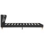 vidaXL Bett mit LED und Matratze Dunkelgrau Sackleinen 90 x 200 cm vidaXL Bett mit LED und Matratze Dunkelgrau Sackleinen 90 x 200 cm