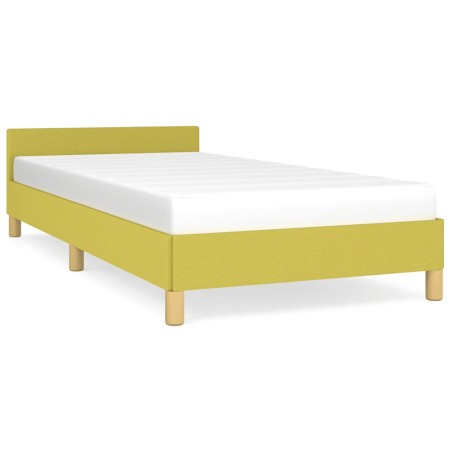 vidaXL Bettgestell mit Kopfteil ohne Matratze Grün 80x200 cm Stoff
