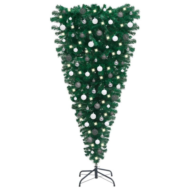 Künstlicher Weihnachtsbaum Kopfüber LEDs & Kugeln 120 cm Künstlicher Weihnachtsbaum Kopfüber LEDs & Kugeln 120 cm