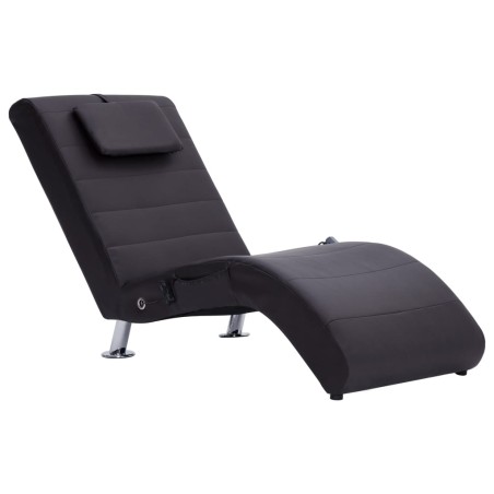vidaXL Massage Chaiselongue mit Kissen Braun Kunstleder