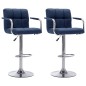 vidaXL Barhocker 2 Stk. Blau Stoff vidaXL Barhocker 2 Stk. Blau Stoff