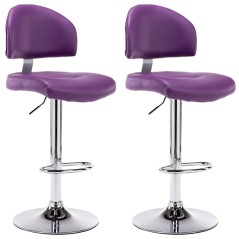 vidaXL Barhocker 2 Stk. Lila Kunstleder 