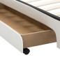 vidaXL Bettgestell mit LED Weiß Kunstleder 140x200 cm vidaXL Bettgestell mit LED Weiß Kunstleder 140x200 cm