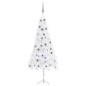 Künstlicher Eck-Weihnachtsbaum LEDs & Kugeln Weiß 210 cm PVC Künstlicher Eck-Weihnachtsbaum LEDs & Kugeln Weiß 210 cm PVC
