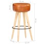 vidaXL Barhocker 2 Stk. Braun Raues Mangoholz und Echtleder vidaXL Barhocker 2 Stk. Braun Raues Mangoholz und Echtleder
