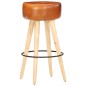 vidaXL Barhocker 2 Stk. Braun Raues Mangoholz und Echtleder vidaXL Barhocker 2 Stk. Braun Raues Mangoholz und Echtleder
