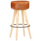 vidaXL Barhocker 2 Stk. Braun Raues Mangoholz und Echtleder vidaXL Barhocker 2 Stk. Braun Raues Mangoholz und Echtleder