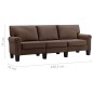 vidaXL 3-Sitzer-Sofa Braun Stoff vidaXL 3-Sitzer-Sofa Braun Stoff