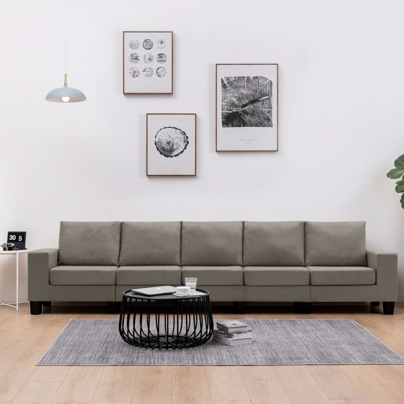 vidaXL 5-Sitzer-Sofa Taupe Stoff vidaXL 5-Sitzer-Sofa Taupe Stoff