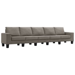 vidaXL 5-Sitzer-Sofa Taupe Stoff