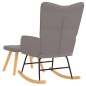 vidaXL Schaukelstuhl mit Hocker Stoff Taupe vidaXL Schaukelstuhl mit Hocker Stoff Taupe