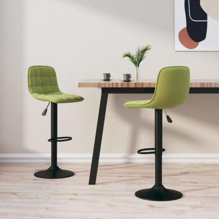 vidaXL Barhocker 2 Stk. Hellgrün Samt 