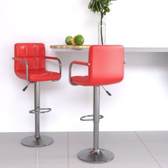 vidaXL Barhocker 2 Stk. Rot Kunstleder 