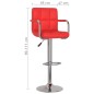 vidaXL Barhocker 2 Stk. Rot Kunstleder vidaXL Barhocker 2 Stk. Rot Kunstleder