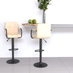 vidaXL Barhocker 2 Stk. Creme Samt 