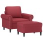 vidaXL Sessel mit Hocker Weinrot 60 cm Kunstleder vidaXL Sessel mit Hocker Weinrot 60 cm Kunstleder