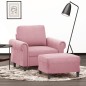 vidaXL Sessel mit Hocker Rosa 60 cm Samt vidaXL Sessel mit Hocker Rosa 60 cm Samt