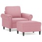 vidaXL Sessel mit Hocker Rosa 60 cm Samt vidaXL Sessel mit Hocker Rosa 60 cm Samt