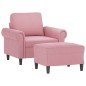vidaXL Sessel mit Hocker Rosa 60 cm Samt vidaXL Sessel mit Hocker Rosa 60 cm Samt