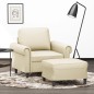 vidaXL Sessel mit Hocker Creme 60 cm Kunstleder vidaXL Sessel mit Hocker Creme 60 cm Kunstleder