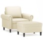 vidaXL Sessel mit Hocker Creme 60 cm Kunstleder vidaXL Sessel mit Hocker Creme 60 cm Kunstleder