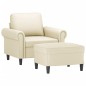 vidaXL Sessel mit Hocker Creme 60 cm Kunstleder vidaXL Sessel mit Hocker Creme 60 cm Kunstleder