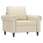 vidaXL Sessel mit Hocker Creme 60 cm Kunstleder vidaXL Sessel mit Hocker Creme 60 cm Kunstleder